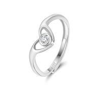 SILBERTALE Anello da abbraccio, da donna, in argento Sterling 925, regolabile, anello dell'amicizia, misura 54