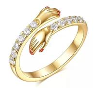 SILBERTALE Anello da abbraccio, da donna, in argento Sterling 925, regolabile, anello dell'amicizia, misura 54