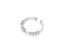 SILBERTALE Anello spinner in argento Sterling 925 Anxiety anti-stress 5|8|10 perline rotanti anello di decompressione regolabile misura 55 fino a 60, Größe 55 bis 60, Argento sterling