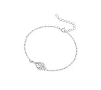 SILBERTALE Braccialetto da donna in argento Sterling 925 con simbolo dell'infinito, regolabile, con zirconia cubica, simbolo dell'infinito, amore, cuore, amicizia