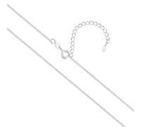 SILBERTALE Collana sottile in argento Sterling 925, larghezza 1 mm, catena a maglia barbazzale regolabile in argento, lunghezza 40-60 cm, 45+5 Zentimeter, Argento sterling