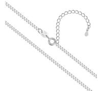 SILBERTALE Collana sottile in argento Sterling 925, larghezza 2 mm, catena a maglia barbazzale regolabile in argento, lunghezza 40-60 cm, 55+5 Zentimeter, Argento sterling