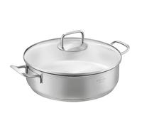 SILBERTHAL Casseruola acciaio inox - Induzione gas e forno - Tegami 28 cm - Pentola bassa 5 litri con coperchio