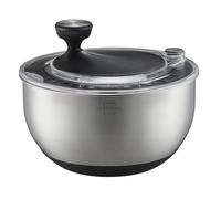 SILBERTHAL Centrifuga Insalata Acciaio Inox 4,5L - Asciuga e Lava Insalata | Scola e strizza frutta e verdura, salad spinner senza BPA, base antiscivolo, lavabile in lavastoviglie