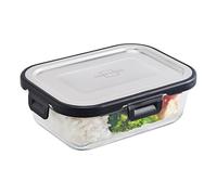 SILBERTHAL Contenitore vetro 1L - Ermetico con coperchio inox, microonde | Contenitore ermetici per alimenti - Impilabili - Lavabile in lavastoviglie