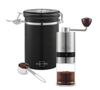 SILBERTHAL Porta caffe ermetico 500g e macinacaffe - Acciaio inox | Contenitore caffe in grani o macinato - Goditi il caffè come un barista - Conservazione fresca e aromatica