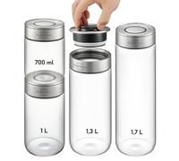 SILBERTHAL Set 4 barattoli vetro ermetici - 1700/1300/1000/700ml impilabili