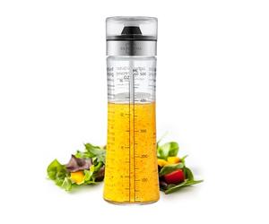 SILBERTHAL Shaker per condimenti - Bottiglia Salsa Vetro graduato 500ml - Salad Dressing Shaker con Ricette - Dosatore condimento per l'insalata - Picnic & BBQ