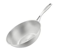 SILBERTHAL Wok acciaio inox 18/10 - Saltapasta 28 cm - Padella wok induzione - Pentola wok professionale