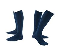 SILCA 2 paia calza gambaletto uomo riposante a compressione graduata media confort 15 mmHg cotone sulla pelle XXL (44/45), blu