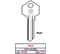 Silca CHIAVE ASC YA31 (G.VAC 2) YALE 100 PZ