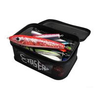 Sileduove Borsa a rete per esche da pesca con grande capacità, design scavato per la ventilazione, dotata di fori di drenaggio inferiori e comoda maniglia per il trasporto, Come da immagine, M