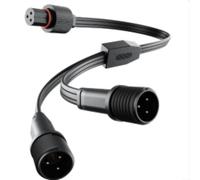 Sileduove Cavo di prolunga a forma di Y per sistemi di illuminazione esterni fissi compatibile con luci a strisce H705 H805, resistente alle intemperie, 22 AWG, 320 mm, nero (1 femmina, 2 maschi)