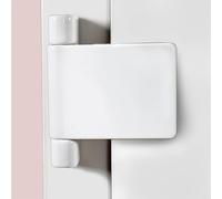 Sileduove Cerniera per battente in lega di alluminio per porte in acciaio e plastica, ad alta sicurezza, per uso a sinistra o destra, cuscinetto spesso, hardware resistente, finitura bianca