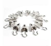 Sileduove Clip per tende con ganci per il trattamento delle finestre, clip argentate per appendere tende, foto e biancheria, 183 mm, confezione da 20
