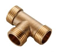 Sileduove Confezione da 2 connettori a T in ottone per tubi per lavatrice e asciugatrice, splitter a 3 vie per approvvigionamento idrico, carburante e applicazioni da giardino, resistenti alla ruggine