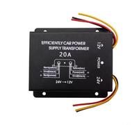 Sileduove Convertitore di potenza DC da 24 V a 12 V, inverter step-down con protezione da sovraccarico e rapida dissipazione del calore, corrente di uscita 30 A, per auto, camion, SUV, design in lega