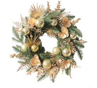 Sileduove Per Natale con fiori e palline dorate, progettato per appendere a pareti o finestre, adatto per decorazioni stagionali e tutto l'anno