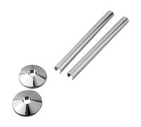 Sileduove Rosetta per tubo di riscaldamento, copertura per tubo di riscaldamento, confezione da 2 tubi del radiatore, manicotto per termosifone, collari da 15 mm, taglio per bagno, cromato (cromato)