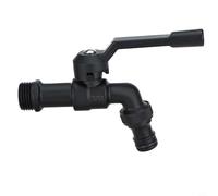 Sileduove Rubinetto da giardino in ottone nero con due uscite, antigelo, rubinetto esterno 12 per tubo da giardino e filettatura doppio connettore distributore (single headed)