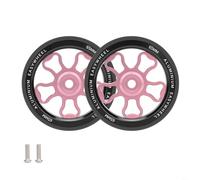 Sileduove Ruote pieghevoli da 70 mm per Brompton e per 3SIXTY, in lega di alluminio CNC con cuscinetti integrati, pneumatici in gomma lisci resistenti all'usura, leggeri 50 g per unità, nero rosso
