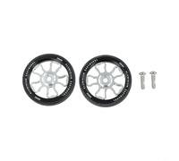 Sileduove Ruote pieghevoli da 70 mm per Brompton e per 3SIXTY, in lega di alluminio CNC con cuscinetti integrati, pneumatici in gomma lisci resistenti all'usura, leggeri 50 g per unità, nero rosso