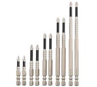 Sileduove Set di 10 punte magnetiche per cacciavite PH2 in lega di acciaio lungo, antiscivolo, per guida a vite resistente, compatibili con cacciaviti elettrici