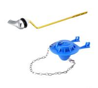 Sileduove Set di maniglie e flapper per WC in ABS elettrolitico, con asta dorata, per una riparazione efficiente del serbatoio delle perdite e un facile rinnovamento del bagno (blu)