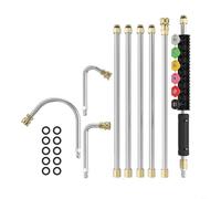 Sileduove Set di prolunga per idropulitrice da 2,7 m, con 6 ugelli spray a connessione rapida e 3 accessori per la pulizia della grondaia, raccordi in ottone in acciaio inossidabile compatibile con 1