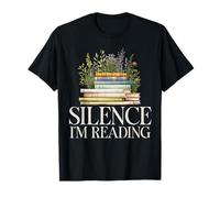 Silence I'm Reading Amante dei libri Wildflower Reading Bookworm Maglietta
