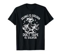 Silence is Golden Duct Tape is Silver Funny Citazione Sarcastica Maglietta