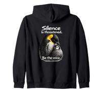 Silence Is Threatened Be The Voice Arte Pinguino Felpa con Cappuccio