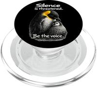 Silence Is Threatened Be the Voice Arte Pinguino PopSockets PopGrip per MagSafe