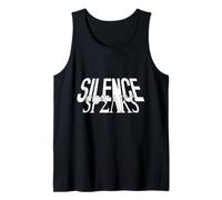 Silence Speaks Typography Bold Minimalist Quote Modern Canotta