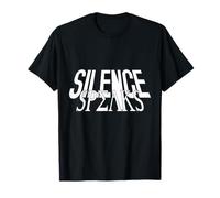 Silence Speaks Typography Bold Minimalist Quote Modern Maglietta