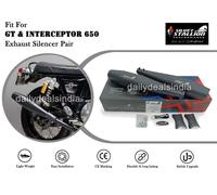 Silencer Di Scarico Nero Silver Stallion Per Royal Enfield GT E Interceptor 650