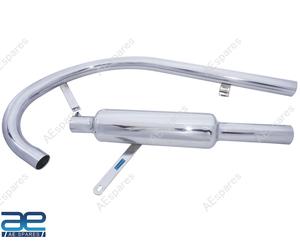 Silencer Marmitta Breve Con Baffle E Tubo Curvo Per Royal Enfield Bullet 500 @US