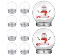 SILENRADAWN 10 Pezzi Globi di Neve Vuoti Fai da Te 150ml Plastica Trasparente Tappo a Vite, Kit per Palle di Neve Artigianali Piccolo Globo per Decorazioni Natalizie e Idee Regalo