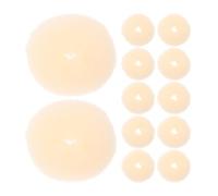 SILENRADAWN 12 Pezzi Creatore di Chignon per Donne e Ragazze Accessori per Chioma Ciambella Beige 9 CM Strumento Leggero per Acconciature Quotidiane e Cerimonie