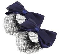 SILENRADAWN 2 Pezzi Fermagli per Chignon da Donna Fiocco Decorativo, Retina per Chioma Copri Chignon Infermiera, Accessori Eleganti per Acconciature Professionali e Quotidiane