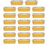 SILENRADAWN 20 Pezzi Teglia in Alluminio Usa e Getta 750ml Quadrata Resistente al Calore e Durevole per Forno e Tavolo a Vapore, Contenitore Raffinato per Cottura e Conservazione