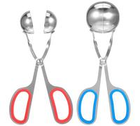 SILENRADAWN 2pezzi Pinze per Polpette in Acciaio Inossidabile Creatore Superficie Antiaderente e Design per Facile Rilascio Strumento da Cucina Robusto per Palline di Pasta e Carne