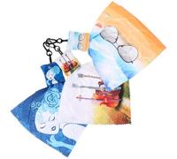 SILENRADAWN 3 pezzi Panni Pulizia Schermo Microfibra con Portachiavi Salviette Multiuso per Lenti Occhiali Telefono e Fotocamera Rimuove Macchie e Impronte Compatto e Leggero per Borsa e