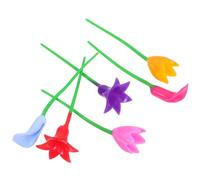 SILENRADAWN 6 pezzi Segnabicchieri Vino in Silicone con Design Fiore Identificatori Riutilizzabili per Calici da Festa e Eventi Facili da Usare e Resistenti Colore Casuale Colore Casuale