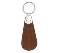 SILENRADAWN Calzascarpe Accessorio Pratico e Portatile Mini con Portachiavi Integrato in Cuoio Marrone Allevia Mal di Schiena, per Ufficio e Viaggio