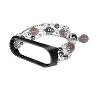 SILENRADAWN Cinturino in Agata e Cristallo Tre Perle Colorate, Fascia Decorativa Ergonomica Grigia, Cinturino Sostitutivo Sportivo per Smartwatch, Regalo e Amici