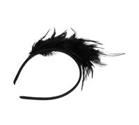 SILENRADAWN Fascia per Chioma Piume Nera Leggera ed Elastica, Accessorio Elegante per Matrimonio e Feste a Tema Cinema