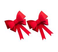 SILENRADAWN Fiocco Natalizio Grande Rosso in Feltro Nastri e Clip, Elegante Decorazione per Tende e Casa, per Ghirlande e Arredamento Festivo, Confezione 2 Pezzi