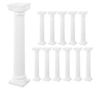 SILENRADAWN Mini Colonne Romane da 12 Pezzi, Sculture Romane per Decorazioni da Tavolo e Matrimoni, Statue Classiche Bianche da 17 Cm per Giardino, Ufficio e Acquario