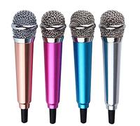 SILENRADAWN Mini Microfono per Cellulare 4 Pezzi Microfono di Registrazione Compatto per Karaoke K Song Leggero e Portatile Compatibile Smartphone 3,5 Mm Uso per Video e Registrazioni Vocali
